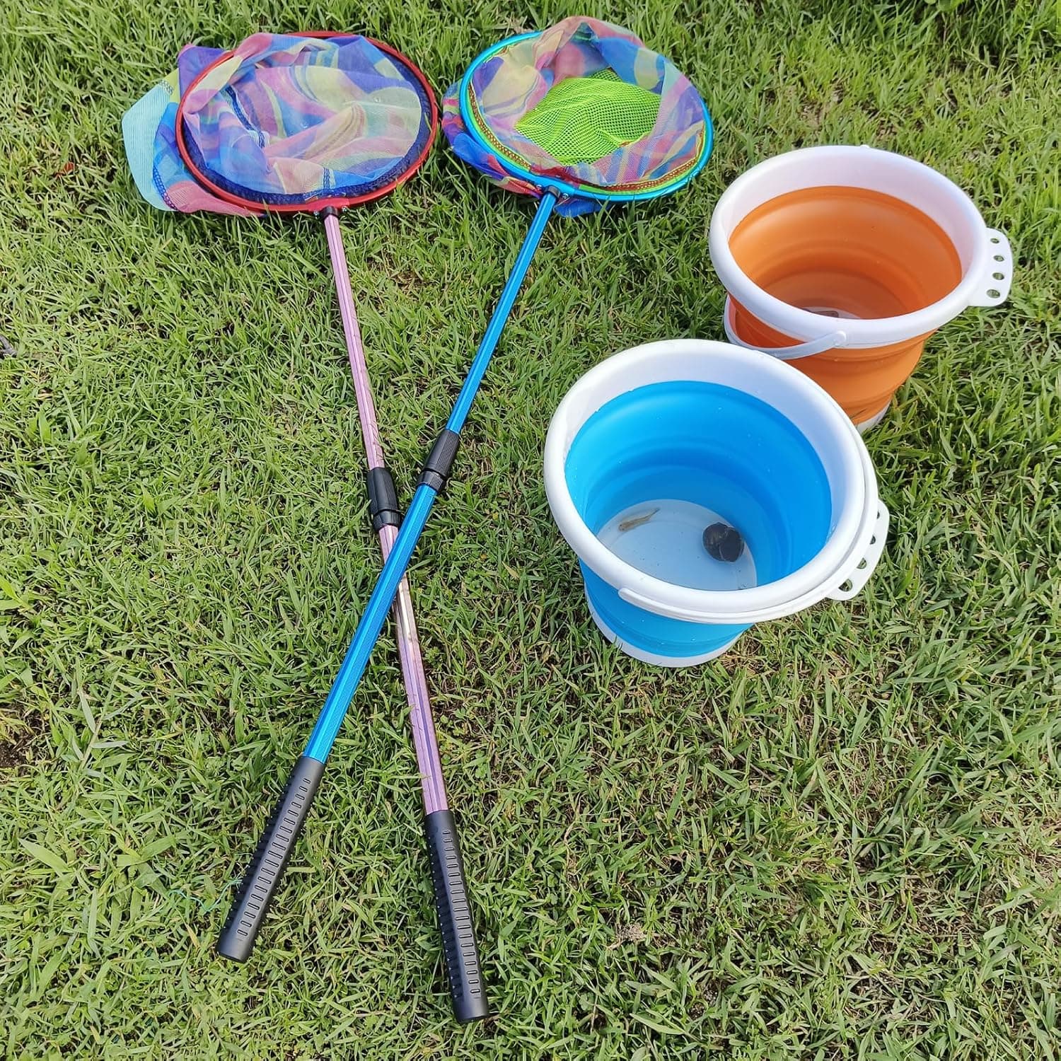 LPEIEB Fishing Nets with Bucket Fishing Retractable Landing Net Lightweight Aluminum Pole with Non-Slip Handle for Catch and Release and Release Frogs Butterfly Youth Outdoor : Sports &amp; Outdoors thumbnail 5