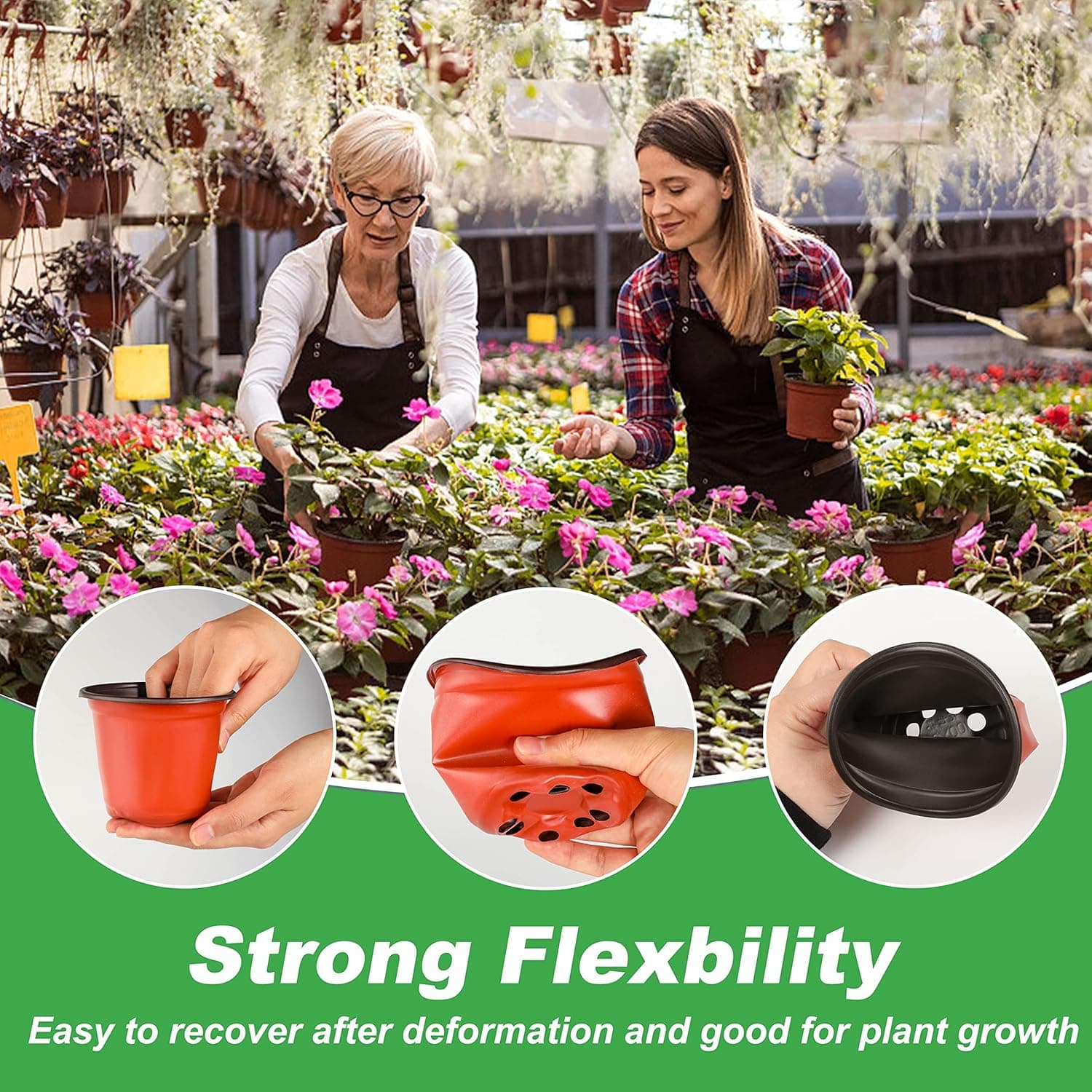 TDHDIKE 4" Small Plastic Plant Nursery Pot/Pots (100pcs) Seedlings Flower Plant Container Seed Starting Pots , Come with 100pcs Plant Labels : Patio, Lawn &amp; Garden thumbnail 4