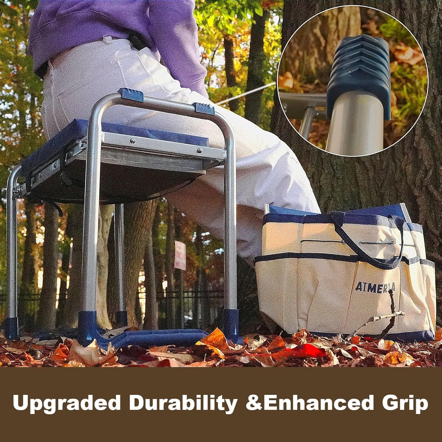 Aimerla K5 Foldable Kneeler Seat - Heavy Duty (Detachable Cloud Kneeler Pad) - Garden Stool - 2 Large Tool Bags - Portable Bench for Indoor &amp; Outdoor : Patio, Lawn &amp; Garden thumbnail 5