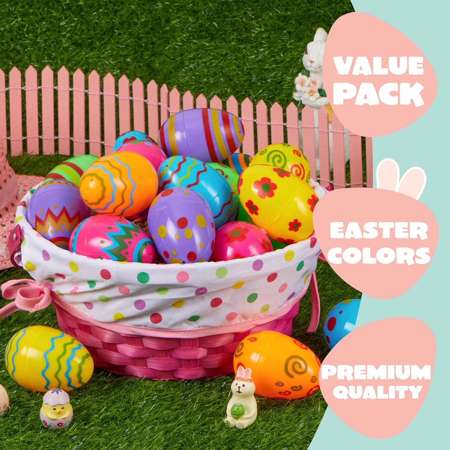 JOYIN Toy 36 PCs Plastic Printed Bright Easter Eggs, Over 3.15 thumbnail 3