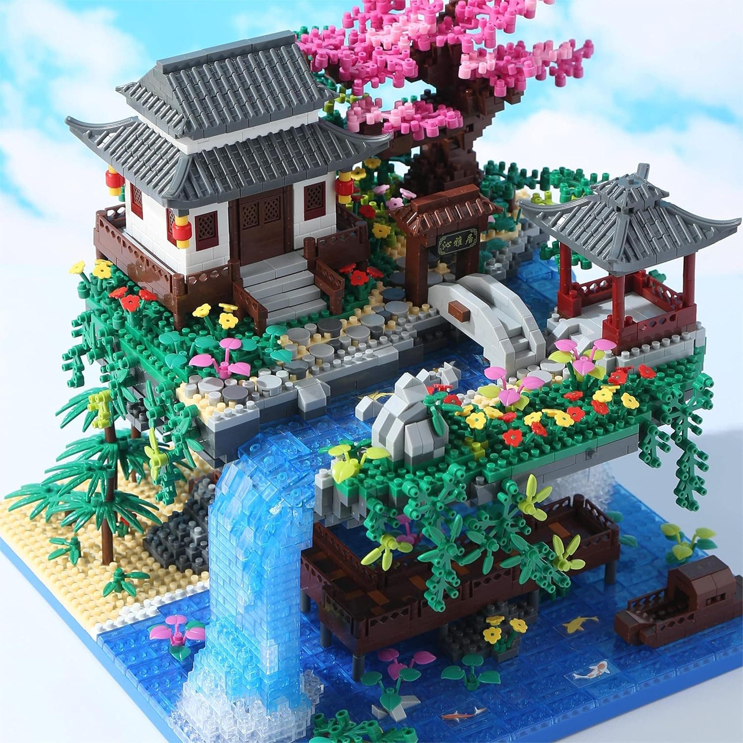 Yushinv Cherry Blossom Tree Building Set with Gift Box, Original Music Cherry Blossom Tree House(Type :Symphony), Japanese Sakura Tree House Lights Building Kit3320 Pcs, Cherry Bonsai Building Set. : Toys &amp; Games thumbnail 2