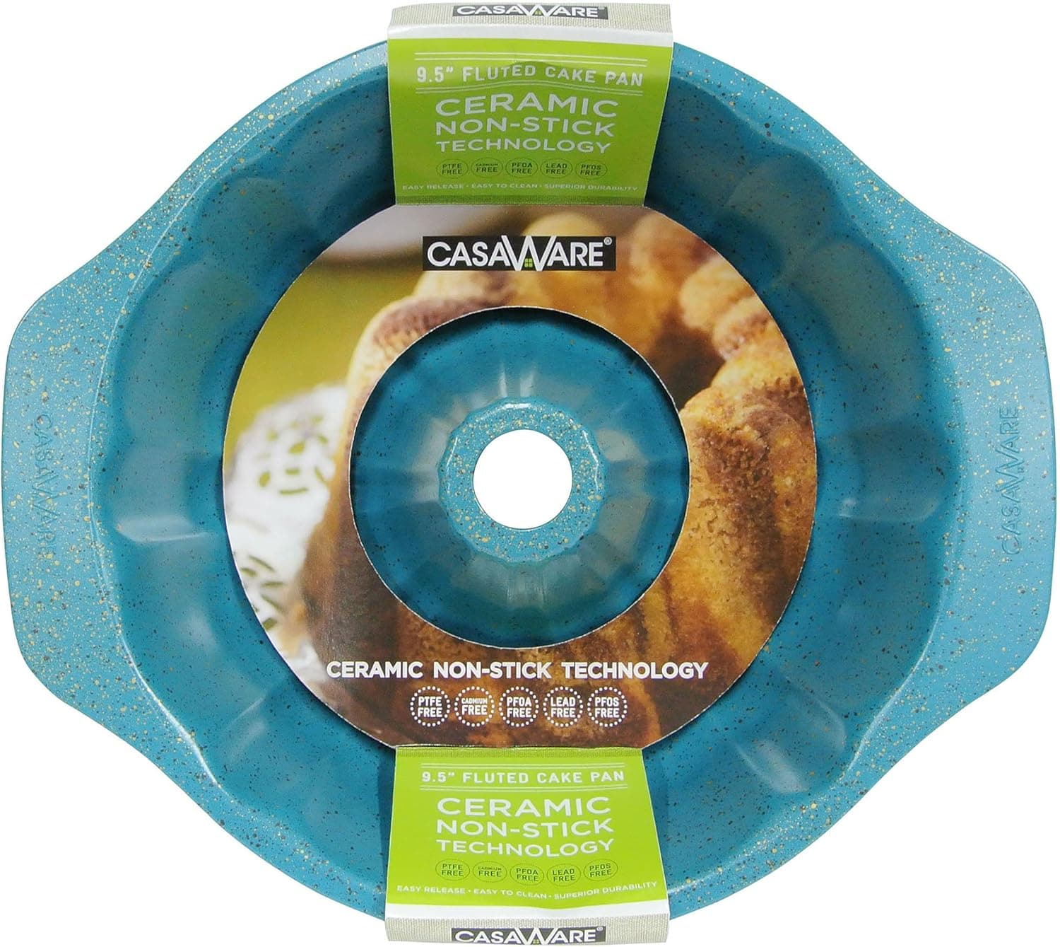 casaWare Fluted Cake Pan 9.5-inch (10-Cup) Ceramic Coated NonStick (Blue Granite): Home &amp; Kitchen — Easter Gifts gift idea