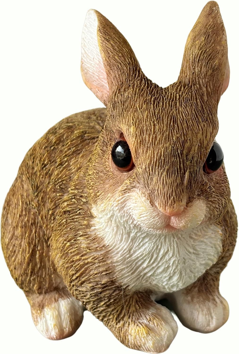 Basuo-9Q Garden Decor Resin Rabbit Statues, Easter Bunny Figurines, Outdoor Indoor Spring Decorative Animal Sculptures Photo Props Tabletop Centerpiece (Brown&White) : Home & Kitchen view 1