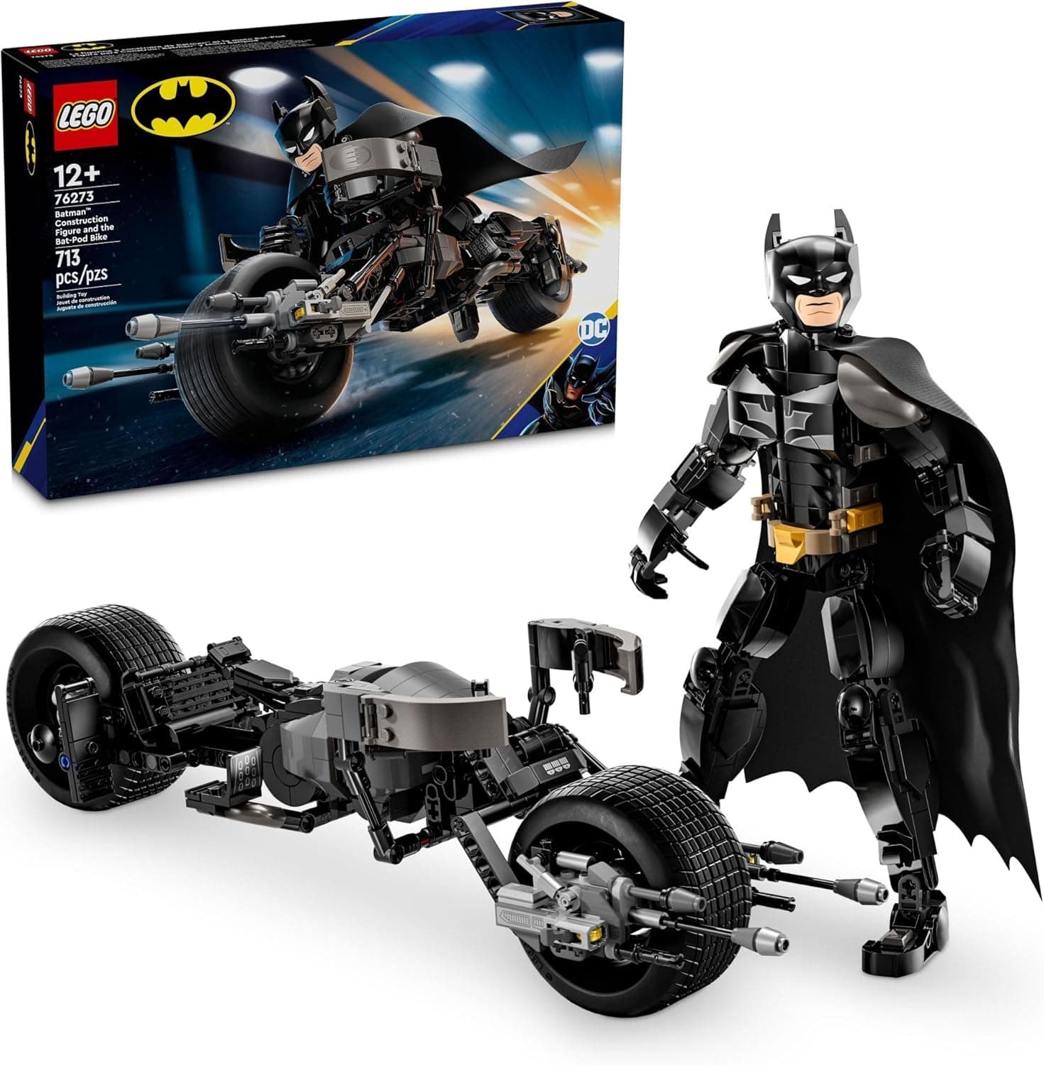 LEGO DC Batman Construction Figure & The Bat-Pod Bike view 1