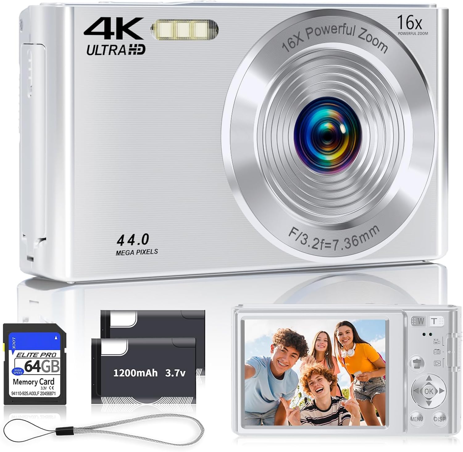 4K 44MP Autofocus Digital Camera for Teens