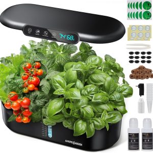 Hydroponics Growing System kit: 12 Pod Indoor Herb Garden with Smart Environmental Detection