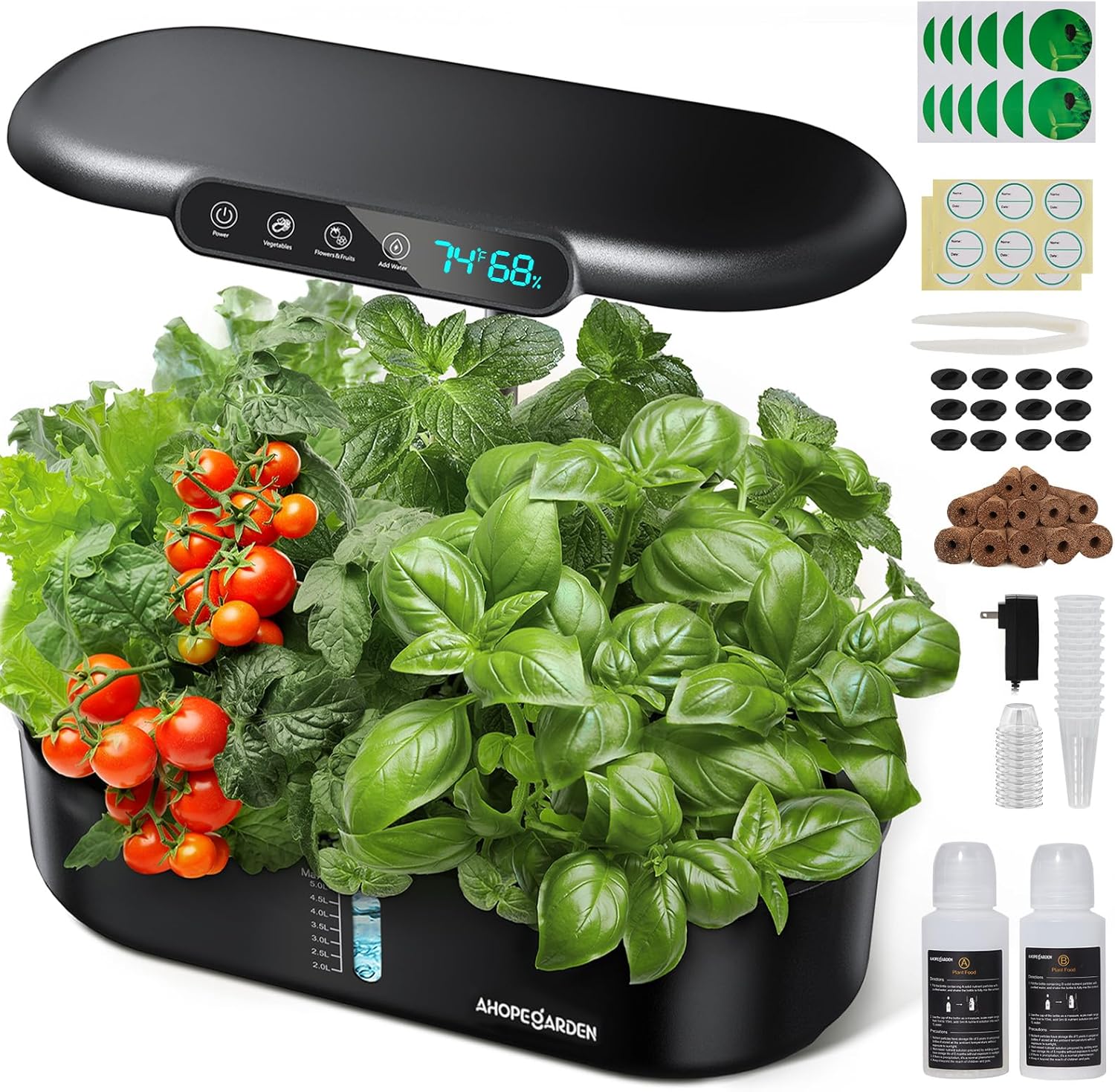 Hydroponics Growing System kit: 12 Pod Indoor Herb Garden with Smart Environmental Detection